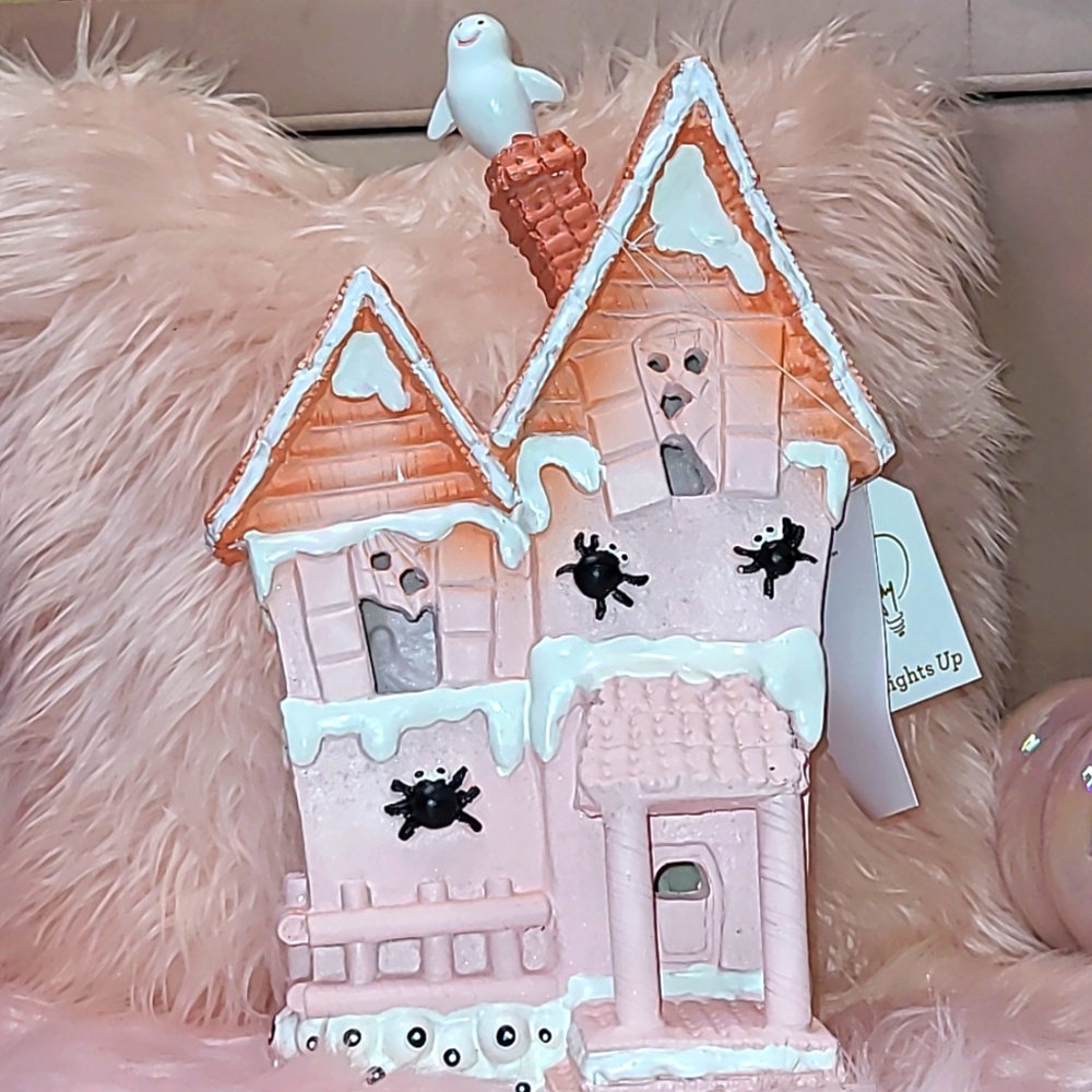 Pink halloween house